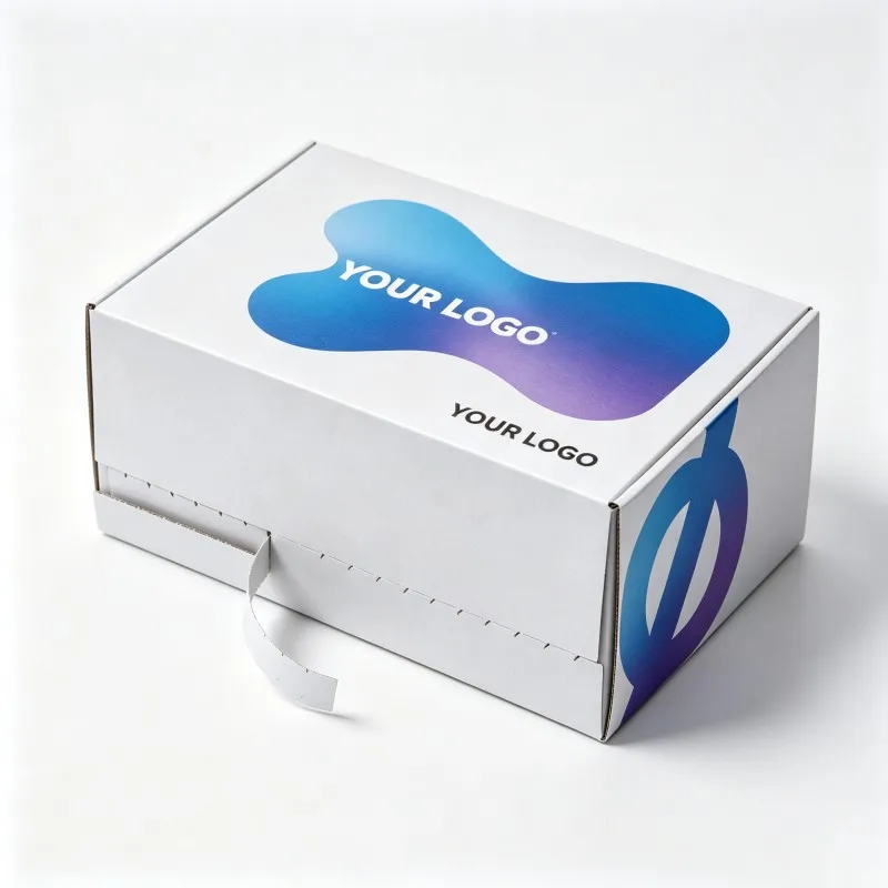 Recyclable Material Corrugated Tear Off Strip Zipper Shipping Cosmetic Mailer Box with Tear Stripe Lipstick Face Cream Gift Box