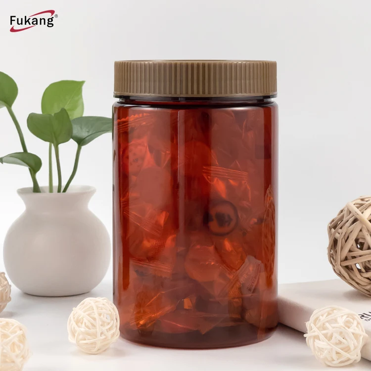 ODM/OEM Small Peanut Butter Packaging Bottle Jar clear Round Containers Screw Lids for Peanut Butter Plastic Bottle Jar