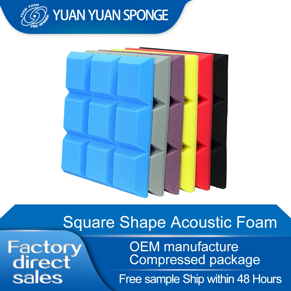Modern Square Shape Sound Absorbing Foam Acoustic Panels for Hotel Application