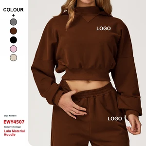 Autumn Winter Hooded Sweatshirt Casual Loose-Fit Pullover Women'S Outdoor Running Fitness Yoga Wear