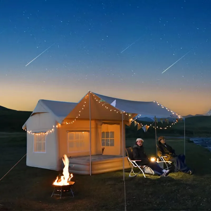 Cotton Polyester Material Outdoor Cold Weather Inflatable Mushroom Dome House Tent for Winter