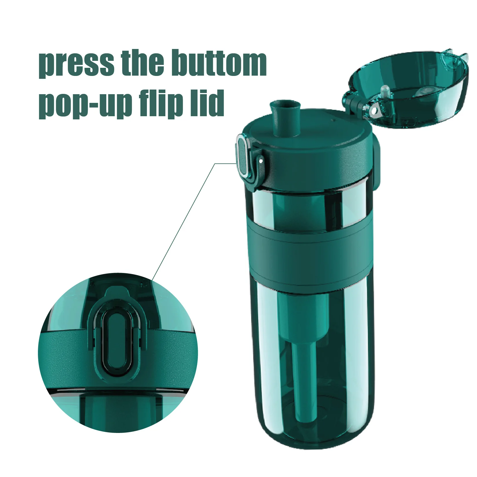 Mini Portable Outdoor Water Filter & Purifier Bottle with ACF Filter Manual Operation 500ml Capacity for RV Car & Household Use