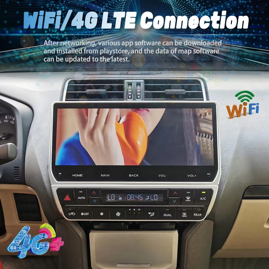 トヨタ プラド 2021-2019年向け 12.3インチ Android 13 ナビ GPS