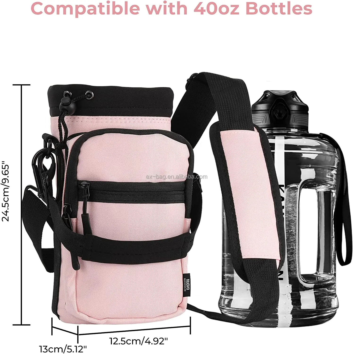 Hot Water Bottle Holder And Insulating Carrier Bag With Phone Case Pocket And Adjustable Strap