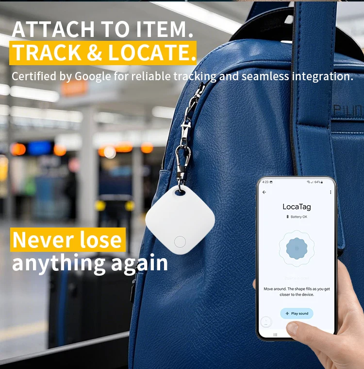 RSH Custom Logo Google Find My Tag Android Smart Tracker Key Finder Locator Wallet Lugggae Pet Tracking GPS Tracker Find Hub factory