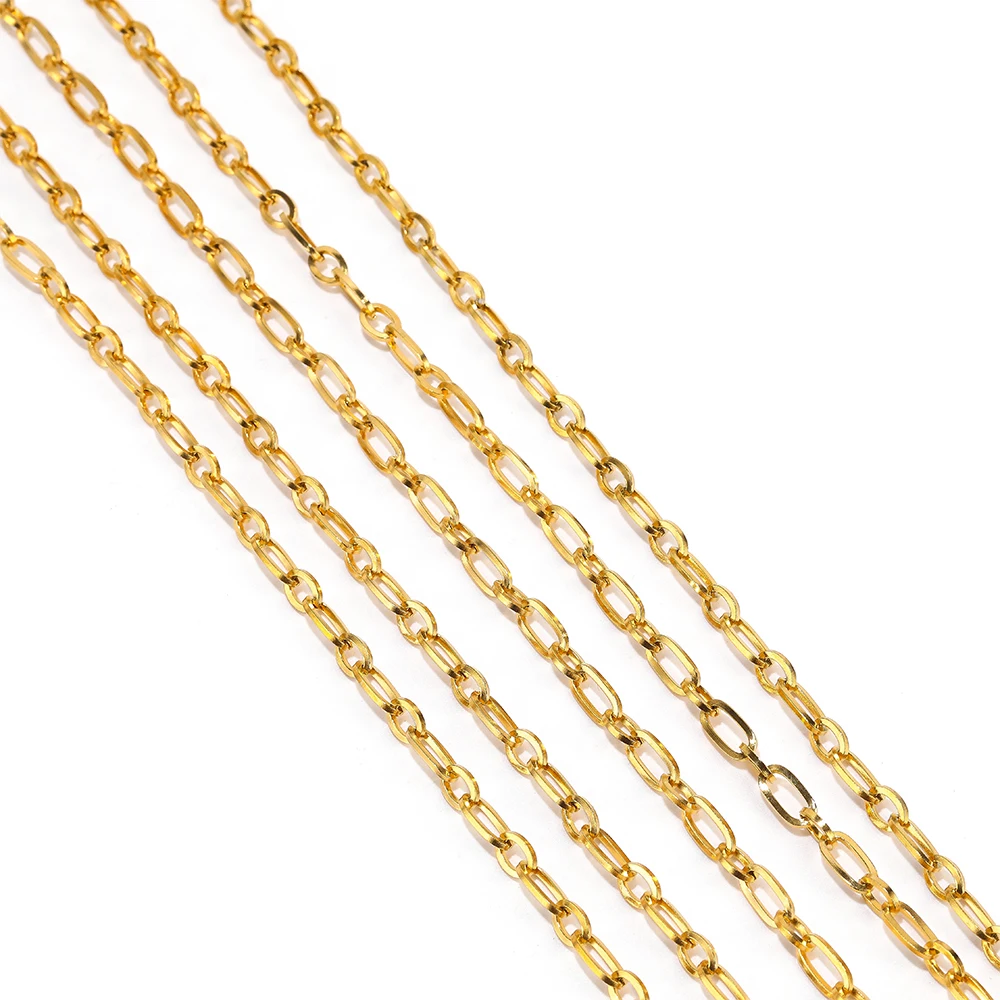 Factory Wholesale Jewelry Stainless Steel Chains Roll Plated Gold