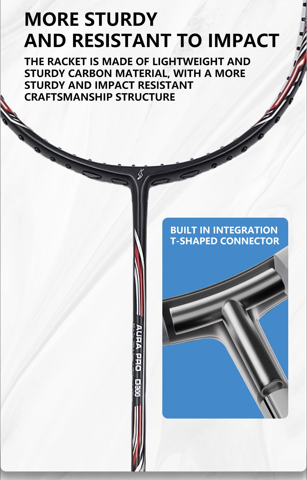 Factory OEM Dmantis Professional Carbon Fiber Badminton Racket 4U Weight Graphite Shaft Durable Quality details