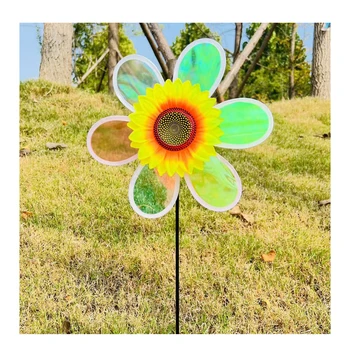 New Design Fashion Single layer colorful windmill single-layer colorful sunflower windmill outdoor garden courtyard decoration