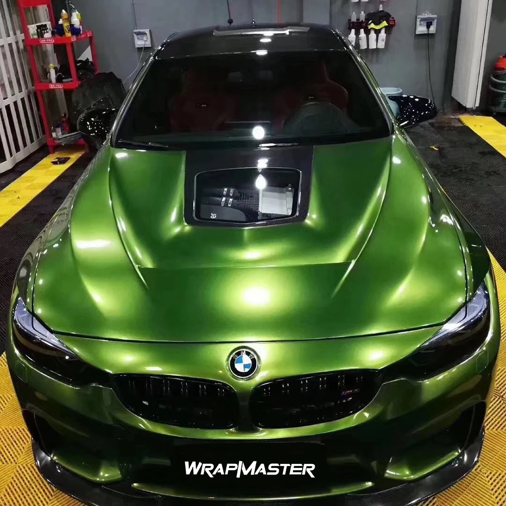 Tsautop 1.52*18m RoHS Pet Liner Super Glossy Acid Green Supreme Vinyl Wrap  Car Wraps for Sale No Orange Peel - China Chameleon Film, Car Wraps