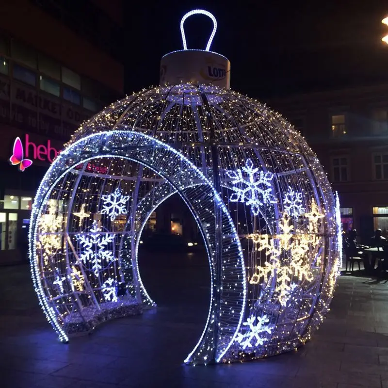 Riesige Outdoor-weihnachtsbeleuchtung Led Großer Ball Mit Funkeln Ip65 Pvc-material Für Einkaufszentren & Landschaftsgestaltung