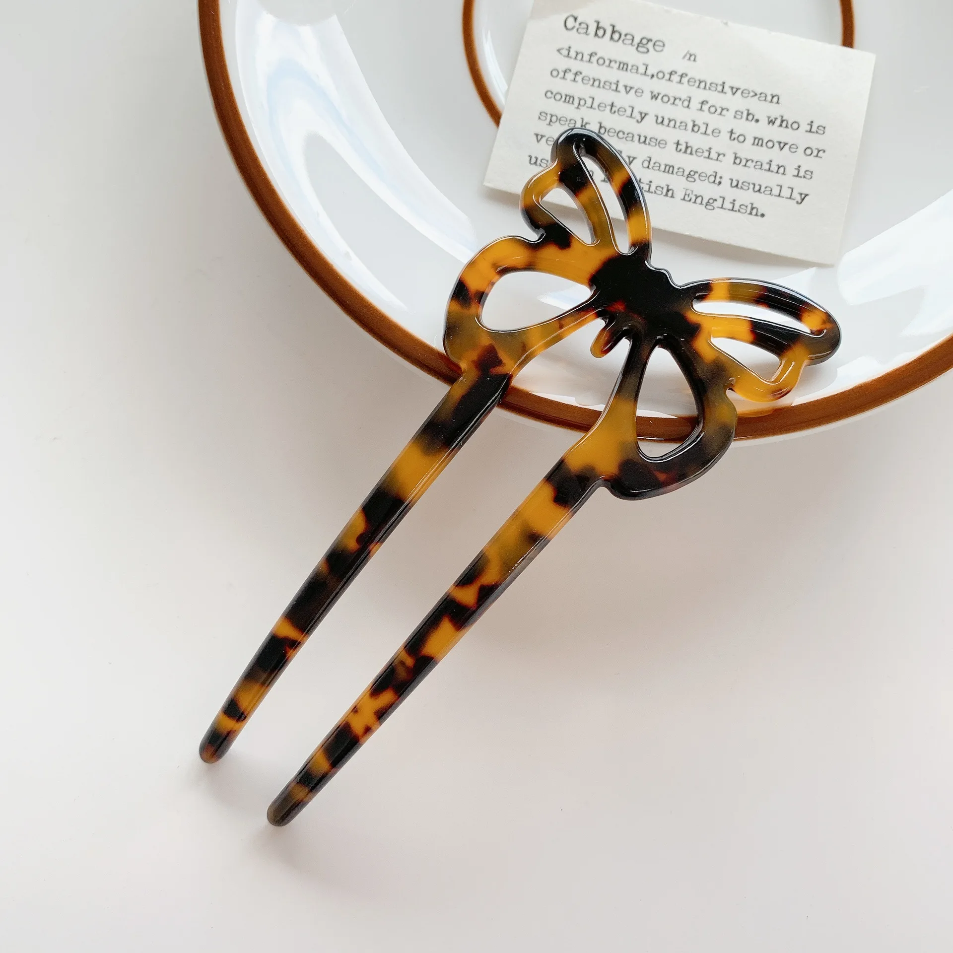 Новинка японские и корейские женские палочки для волос из уксусной кислоты красочная элегантная вилка для волос U-образная вилка-бабочка аксессуары для волос