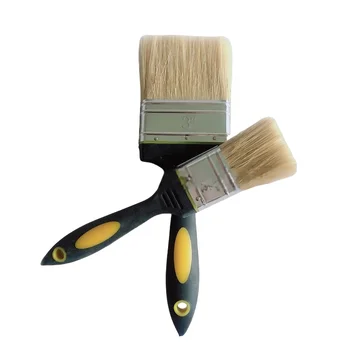 Factory Direct Selling Paint Brush Natural Bristle Paint Brush Rubber Plastic Handle Brush Customization Color