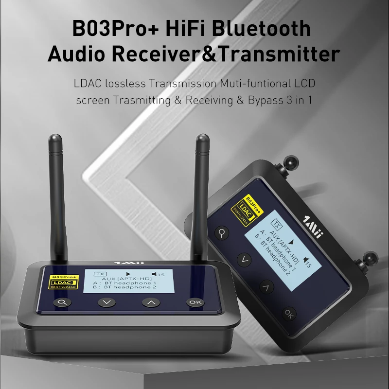 【美品】1Mii Bluetooth LDAC トランスミッター B03Pro+ Amazon.com: 1Mii B03Pro+ Bluetooth 5.3 Transmitter Receiver