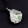 Fluorite (argento con cordino in pelle)