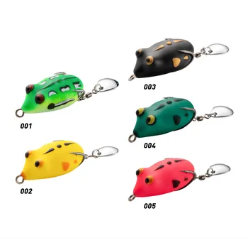 Cheery Wholesale Small Frog Lure 35mm 5.8g 5 Colors With Sequins Rabbit Frog Thai Wind Mini Thunderfrog Double Hook – Hooks – view 2