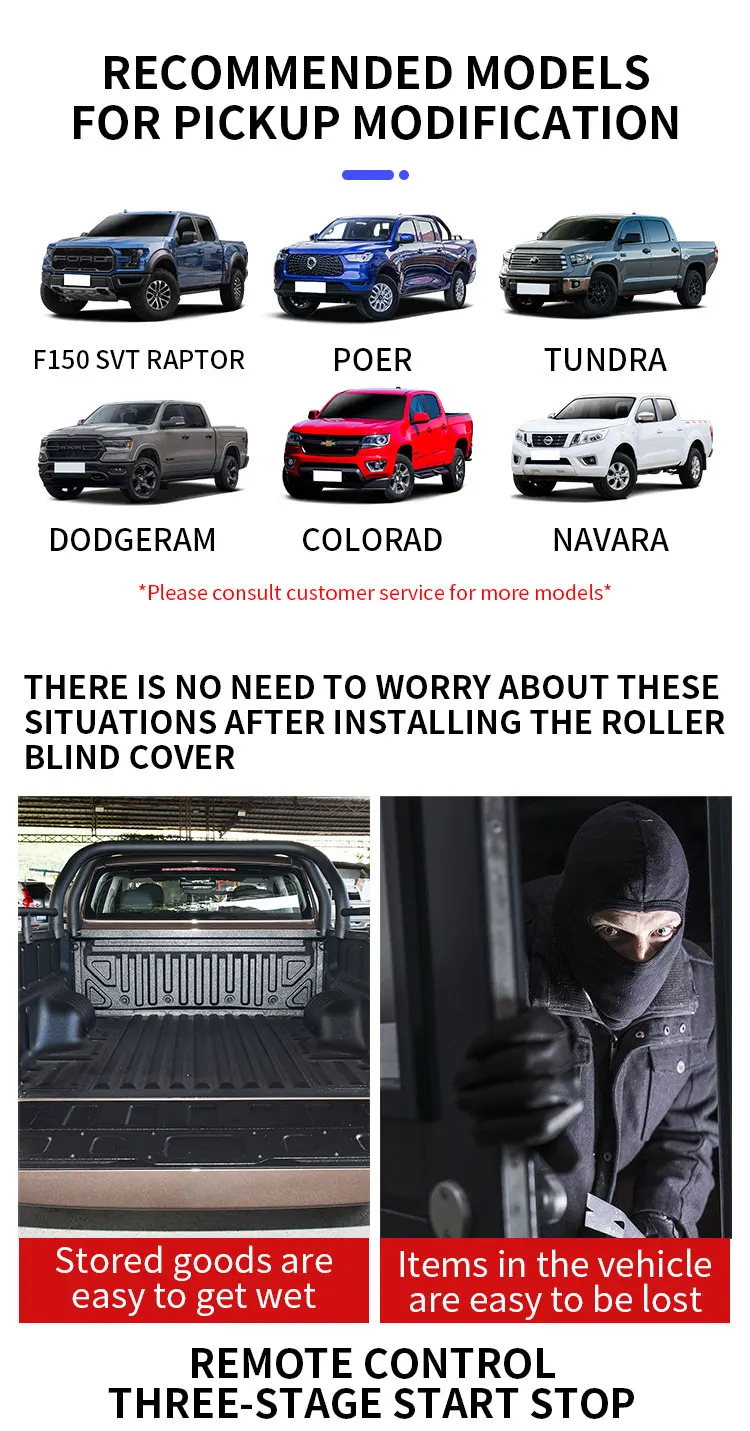 Noble 4x4 Truck Waterproof Electric Tonneau Retractable Hard Roller Pickup Cover Bed for Toyota Tundra Power Cover supplier