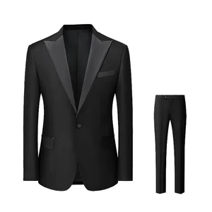 Luxury Men's Single Breasted Tuxedo Suit 3-Piece Fashion Shawl Lapel Wedding & Party Prom Set Skinny Jacket for Men