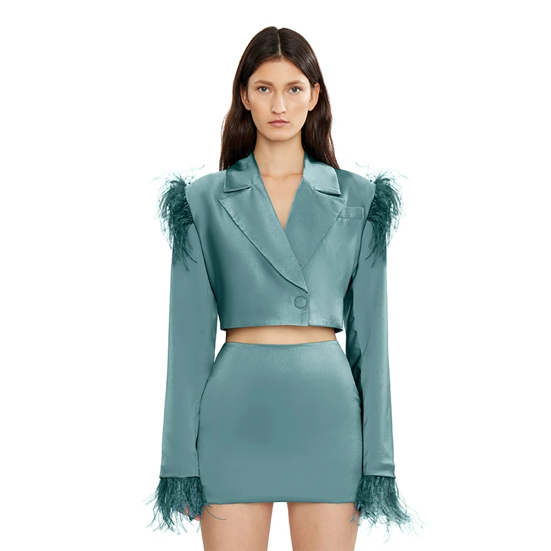 De Dos Piezas Chaqueta Y Falda Elegante Falda Corta,Chaqueta De Las Mujeres, Falda De 2 Piezas Conjunto De Ropa De Las Mujeres - Buy Las Mujeres De 2  Piezas Conjunto De Ropa Faldas