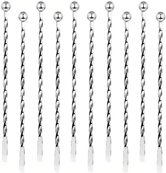 Stainless Steel Stirrers 7.5 Inch Stir Sticks with Small Rectangular  Paddles for Stirring Coffee Beverages Swizzle Stick
