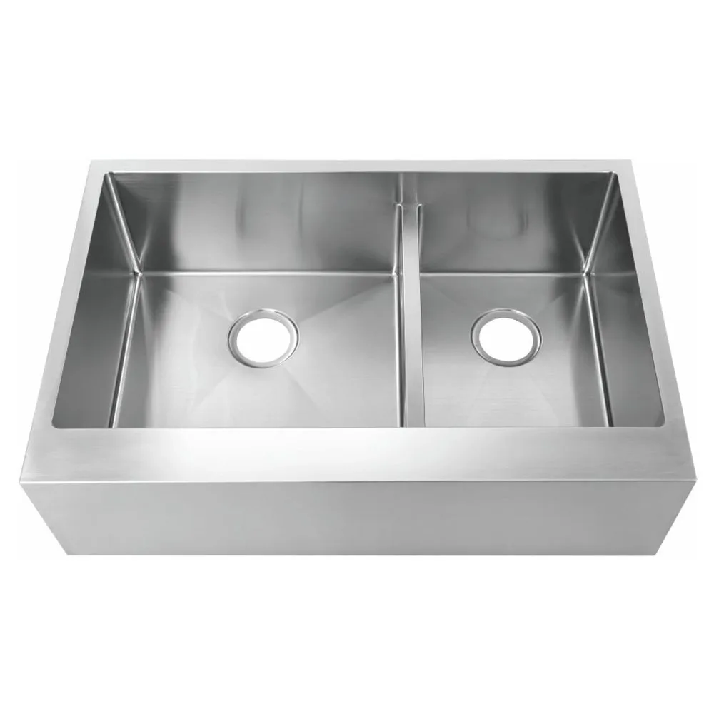 Handmade Stainless Steel Apron front Kitchen Sinks double sink 304 פלדת אל - חלד