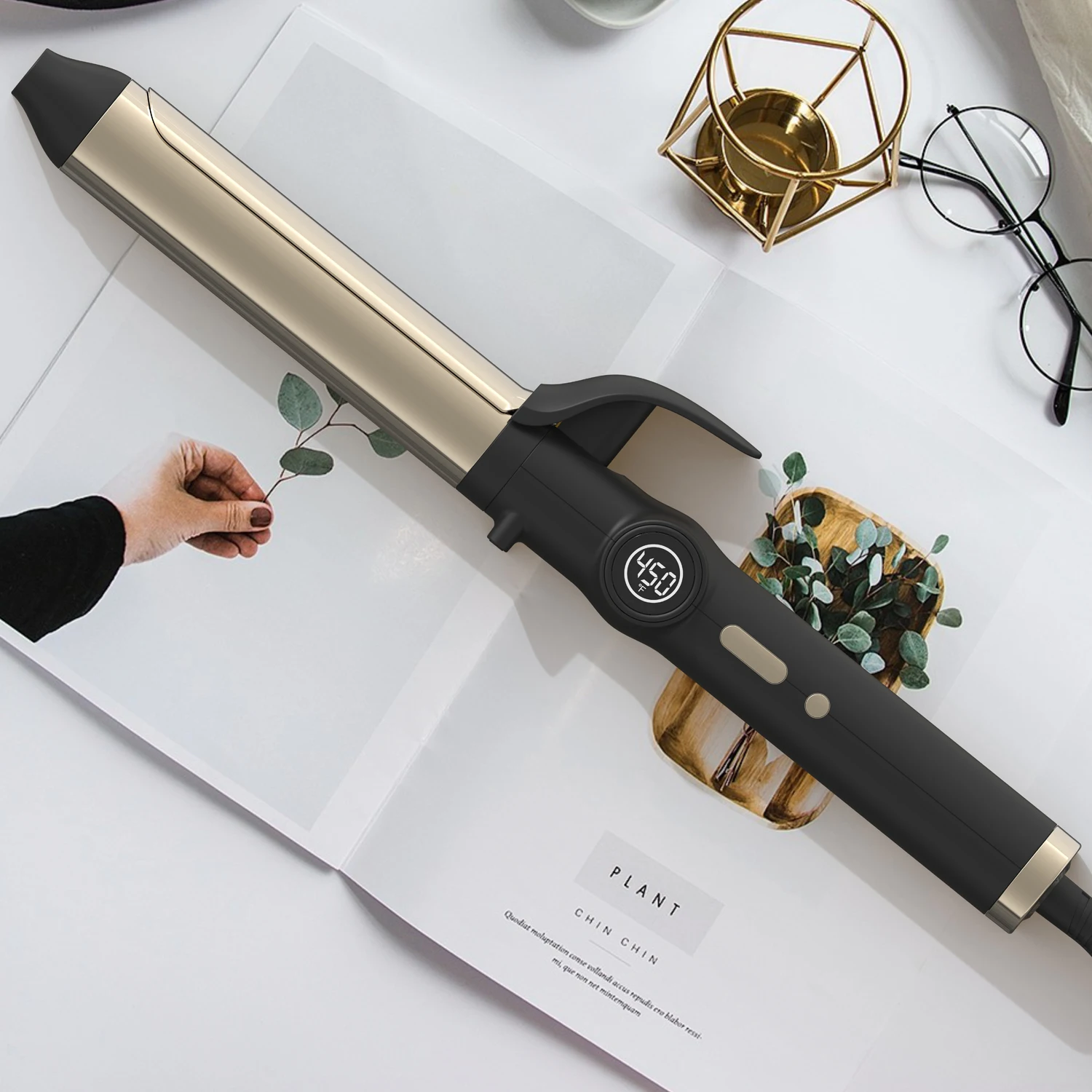 Ulelay Curling Iron 1,25 Polegada Clipped Com Turmalina Cerâmica