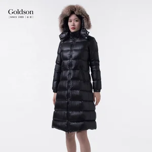 2021 New Design Slim Goose Jacket for Women Winter Warm Hooded Fur Decoration Waterproof Breathable Casual Outerwear Nylon
