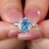 Bague en or massif 14 carats avec diamant de laboratoire