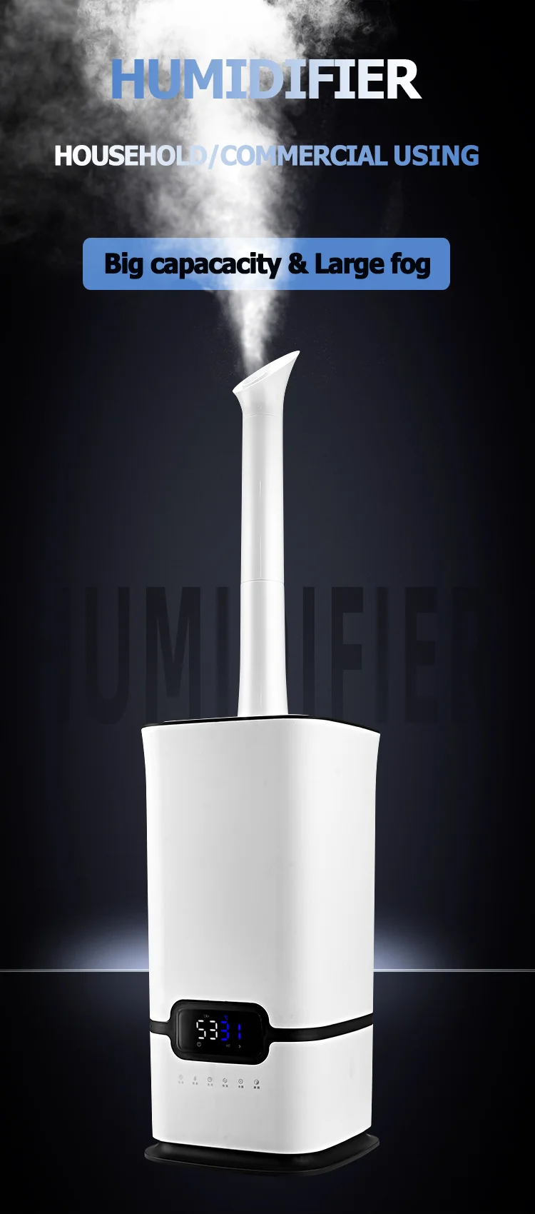 2022 New Luxury Arrival Large Volume 16l Trasonic Humidifier Good For