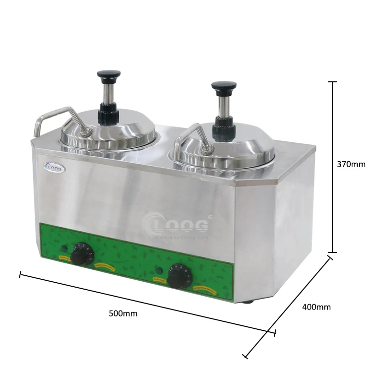 Good Insulation Electric Cheese Condiment Sauce Warmer Hot Fudge Warmer Dispenser  Machine