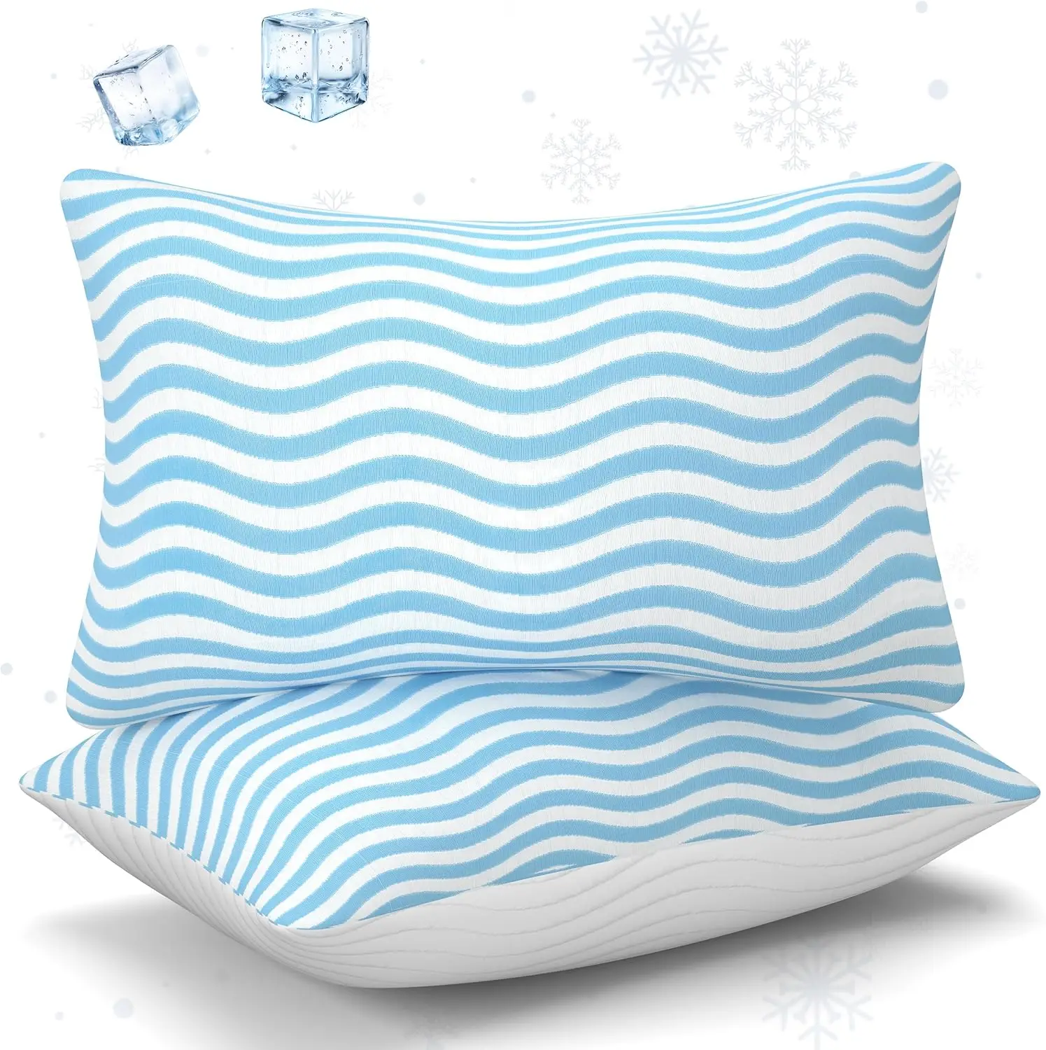 Bantal Ukuran Queen dengan Pengaturan Ketinggian, Bantal Tempat Tidur Berisi Serpihan Busa Memori yang Mendinginkan, Ketinggian Dapat Disesuaikan untuk Pembaringan Samping, Telentang, dan Telungkup