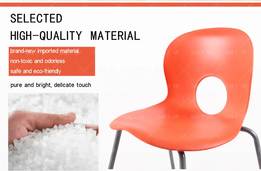 Simple Breathable Leisure Chair With Solid Metal Frame And Ergonomic Backrest Stackable Dining Chair For Kitchen And Restaurant