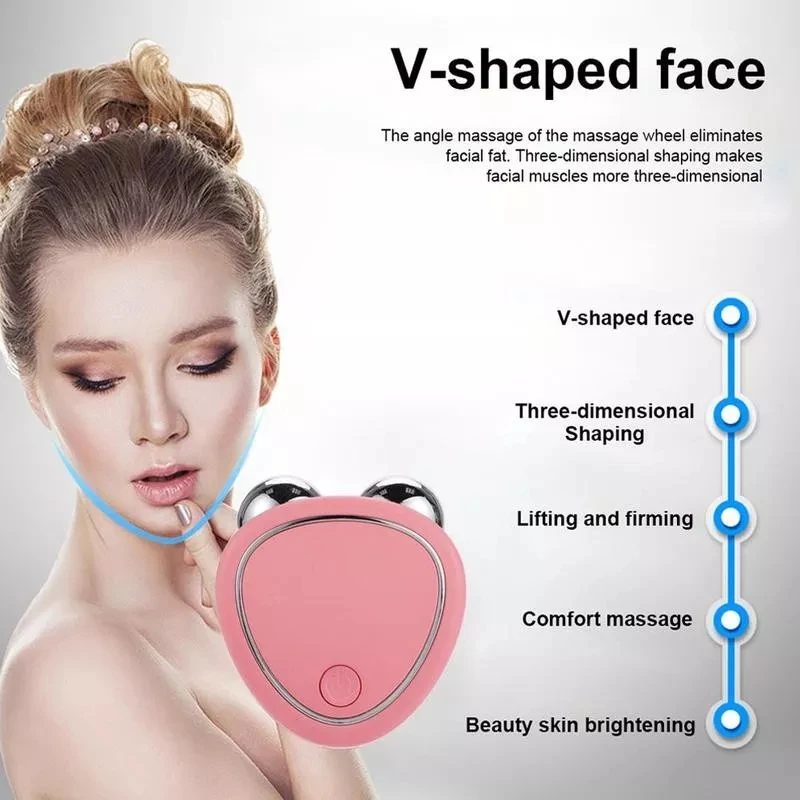 Handy Firm Roller Beauty Tool Facial Toning Device Anti Aging Anti Wrinkle EMS Microcurrent Face Massager