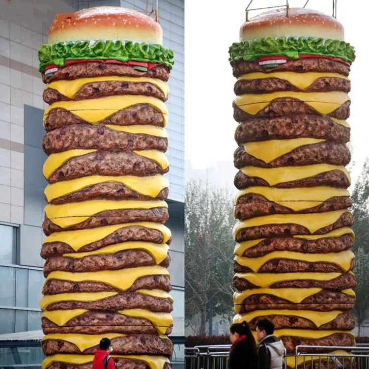 Fiberglass Hamburger Statue Large Restaurant Fiberglass Resin Food ...