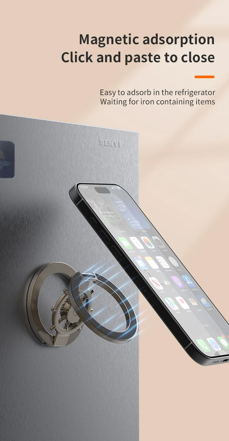Magnetic Adsorption Foldable Phone Holder Ring Stand Double Sided Magnet for Smartphone Daily Use