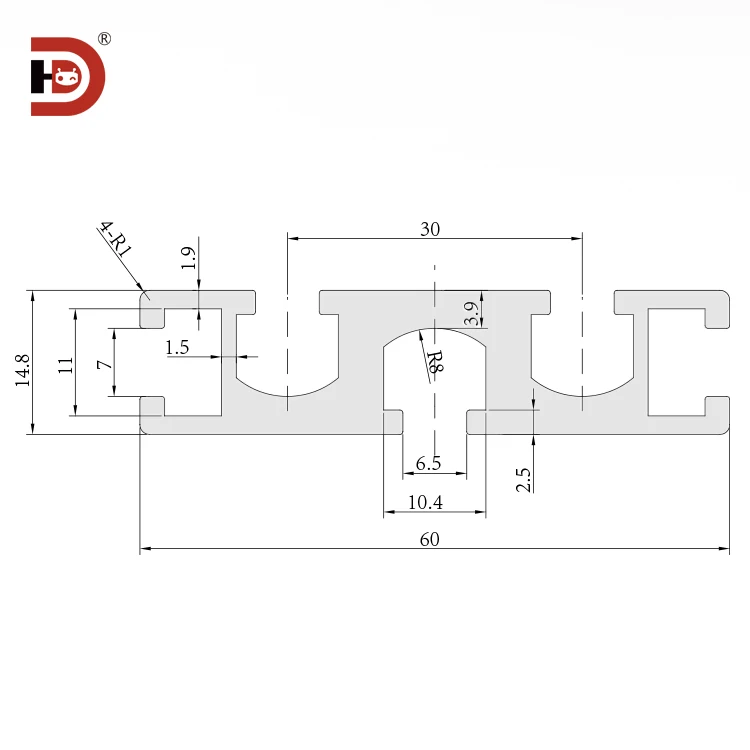 product 1560 industrial extruded aluminum profile u groove guide rail small frame cutting and punching services-4