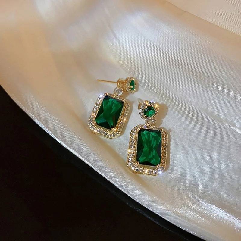 GT 2022 joyeria de moda all'ingrosso stile coreano smeraldo verde collana  orecchini Set gioielli da sposa