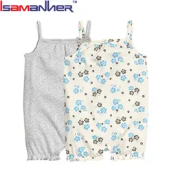 Лидер продаж, летнее боди для малышей, цельный хлопковый детский цветочный комбинезон