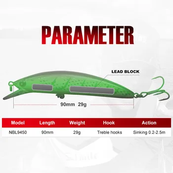 For Nobby Small Sherry Board Submerged Mino Luya ABS Hard Bait 9cm 29g Bass Fishing Gear Wholesale – Hard Lure – view 3
