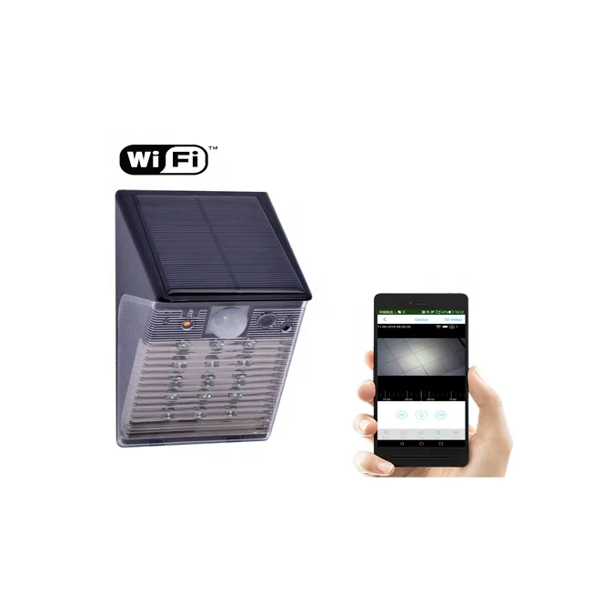 Hidden camera with led floodlight wifi live review hight  motion sensor outdoor solar powered Camera