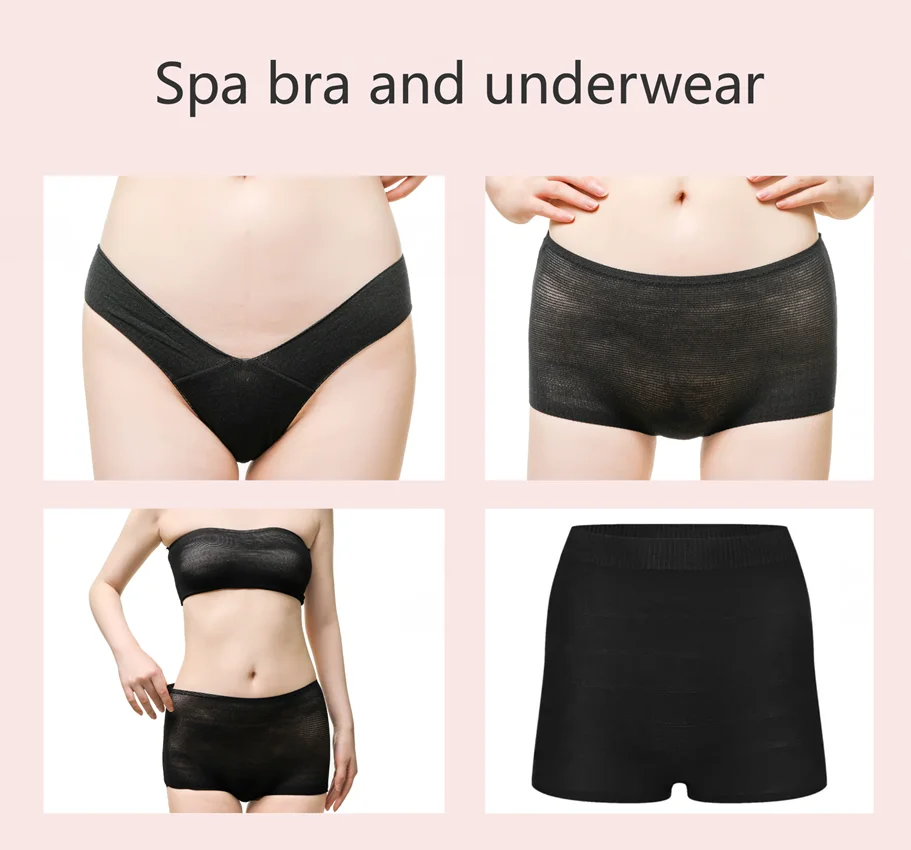 Unisex black spa disposable underwear for