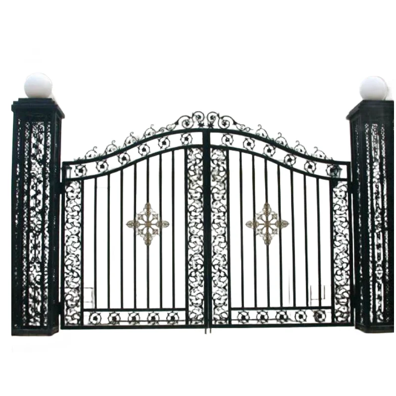 Fence House Gate Designs Wrought Iron Australia Hot Dip Galvanized 1.8x2.4m Tubular PICKET Fence Carbon Steel Metal White Pallet