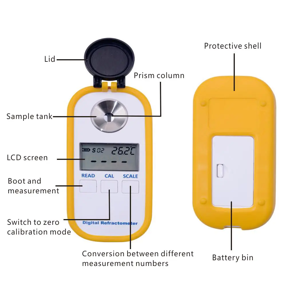 Dr-103 Auto Handheld Refractometer Portable Digital Refractometers For ...