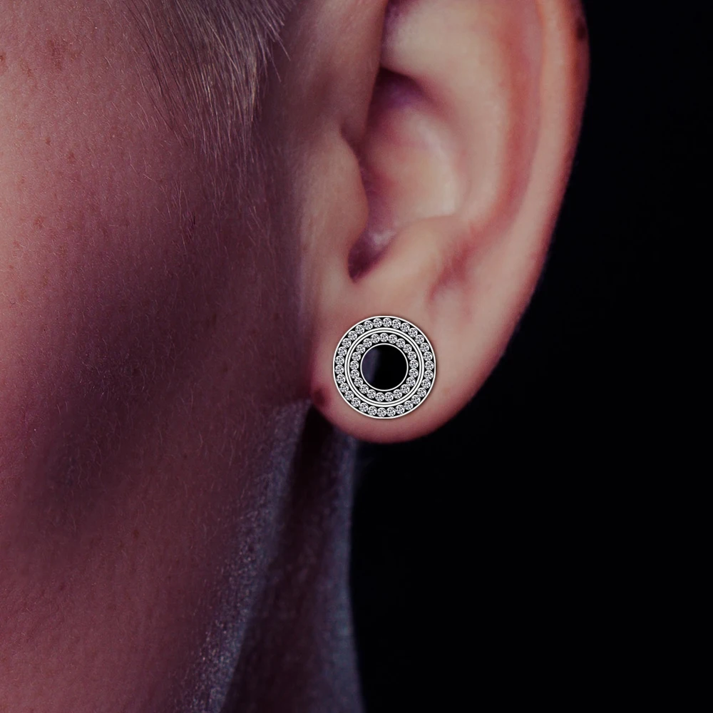 身体穿孔珠宝批发双排锆石耳环女性珠宝银时尚耳环