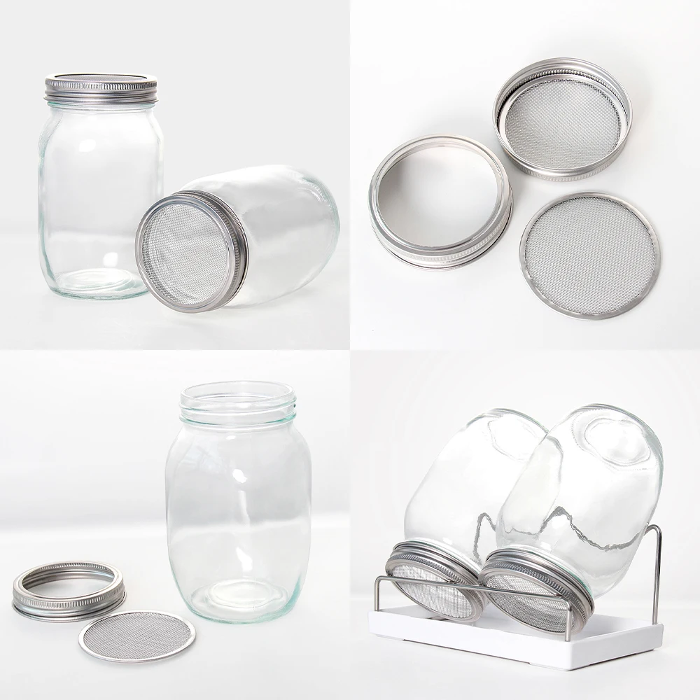 Sprout Maker Seed Sprouting Jar Kit 2 Sprouter Mason Jars With Screen