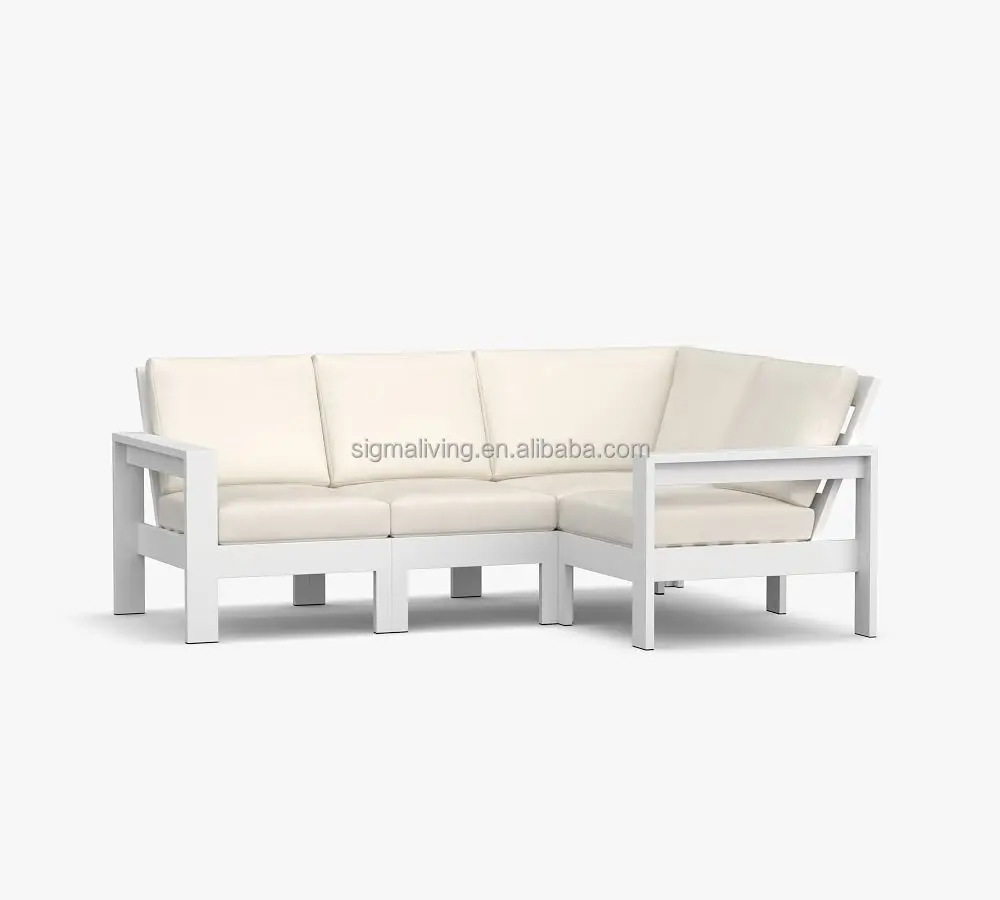 aluminum garden sofa metal patio furniture simple design outdoor sofa set with cushion