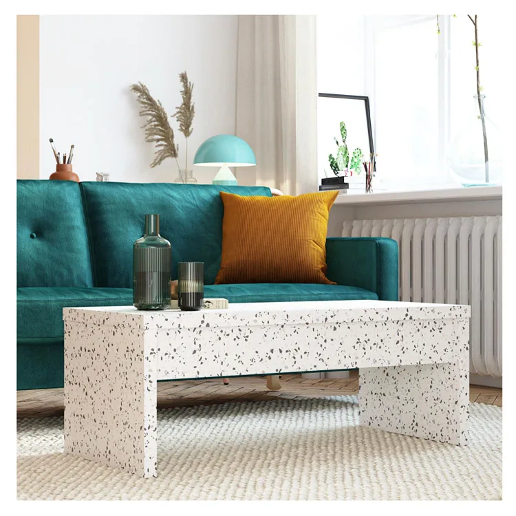 120 2person l Shaped Table Desk Nordic Set Table Terrazzo Decor Precast Terrazzo Tiles Nesting Desk Coffee Table