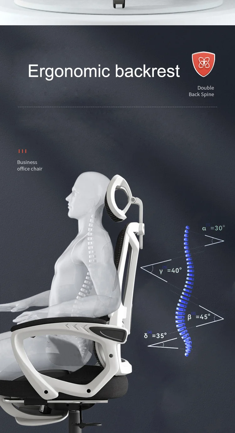 Factory Price Leisure Gaming Office Mesh Chair With Headrest and Footrest Reclining Comfortable Executive Chair