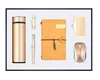 Notebook+vaccum cup+name card holder+mouse+pen+usb-Gold