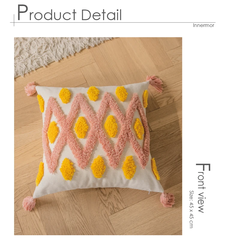 Innermor Tufted High Quality Cushion Covers Designer Hand Made Cotton