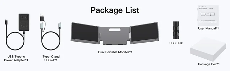 Работает без подключения водителя расширитель для ноутбука 14 дюймов складной экран 360 градусов